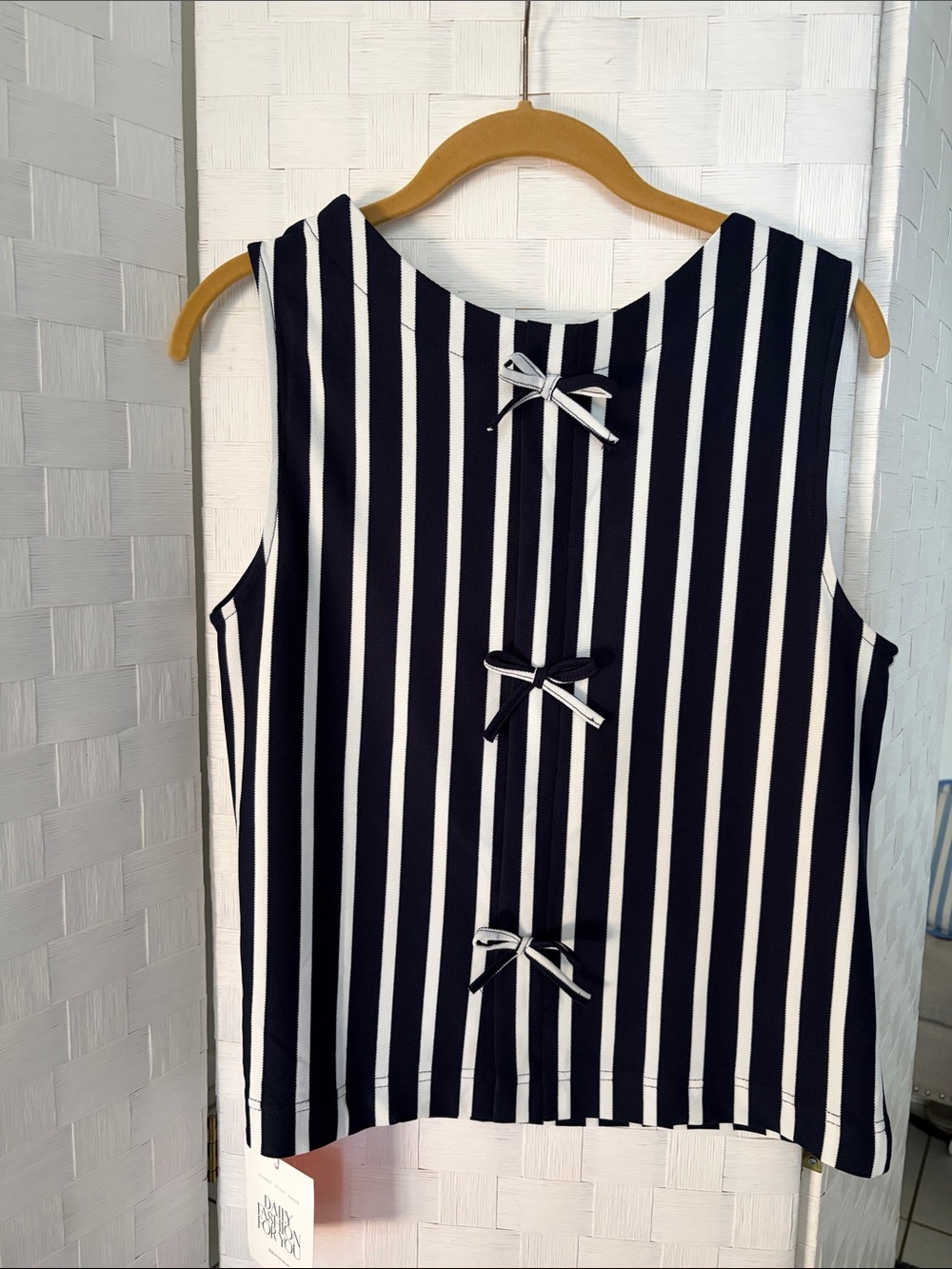 Women’s Navy and White Stripe Tank Top